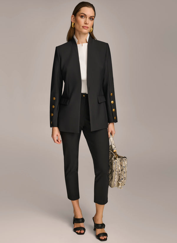 Donna Karan JACKET WITH BUTTON DETAILS ON SLEEVE Black