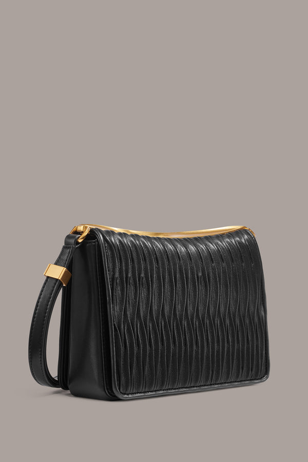 Donna Karan JERICHO FLAP CONVERTIBLE SHOULDER BAG Black