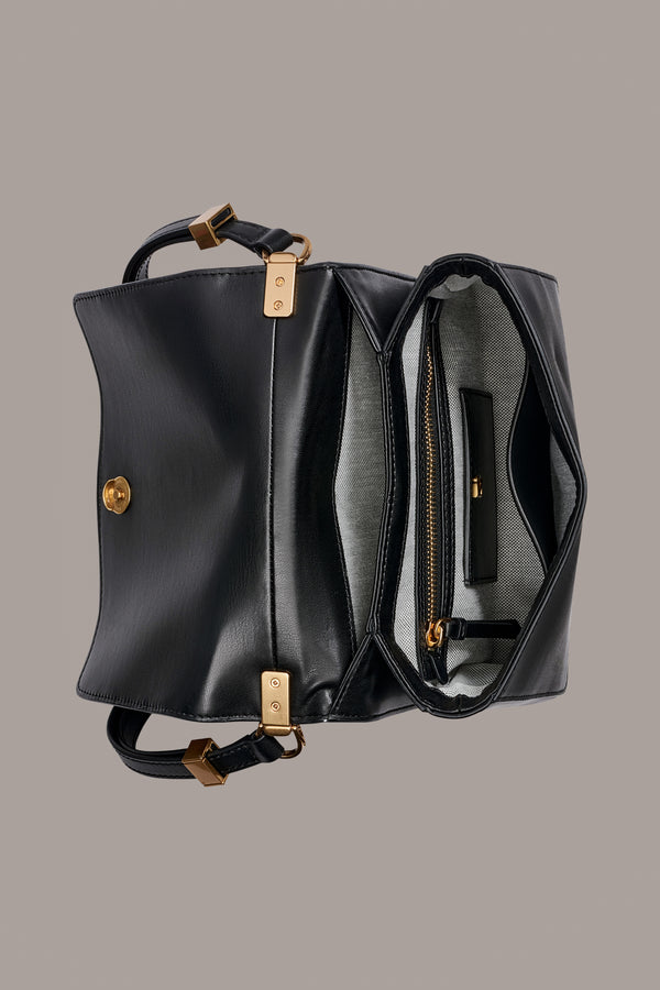 Donna Karan JERICHO LEOPARD FLAP CONVERTIBLE SHOULDER BAG Black/Leopard