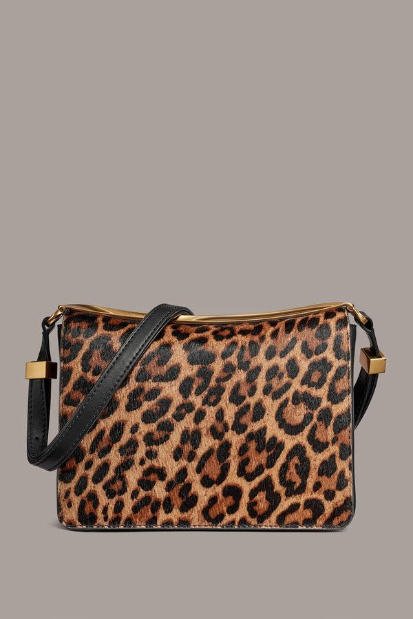 donna karan JERICHO LEOPARD FLAP CONVERTIBLE SHOULDER BAG Black/Leopard