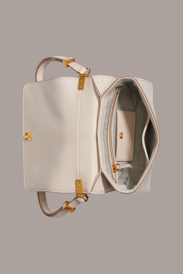 Donna Karan JERICHO WOVEN FLORAL FLAP CONVERTIBLE SHOULDER BAG Sand