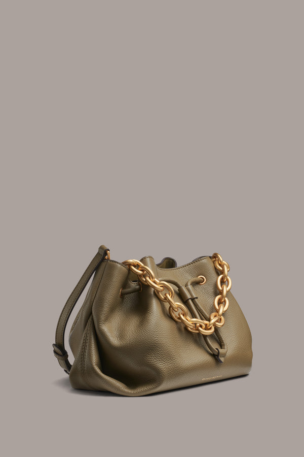 Donna Karan LYNDON DRAWSTRING CROSSBODY BAG Smoky Olive