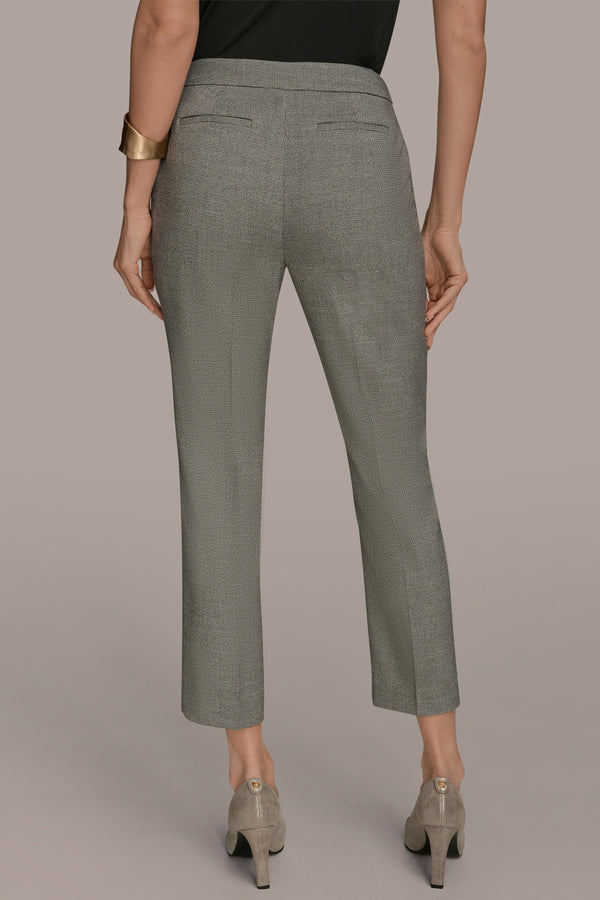 Donna Karan MID-RISE SLIM ANKLE SUIT PANT HEATHER IRON MULTI