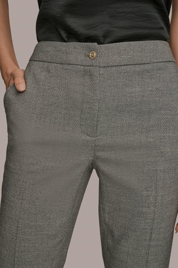 Donna Karan MID-RISE SLIM ANKLE SUIT PANT HEATHER IRON MULTI