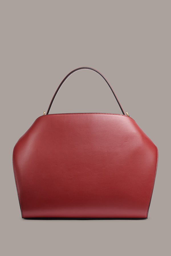 Donna Karan PLANDOME CHAIN-EMBELLISHED SATCHEL BAG CLARET