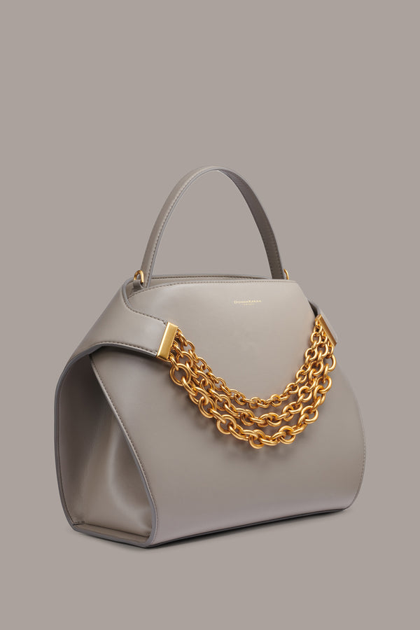 Donna Karan PLANDOME CHAIN-EMBELLISHED SATCHEL BAG Cloud