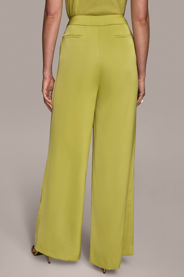 Donna Karan PLEATED WIDE LEG SUIT PANT SCUFFED CITRON