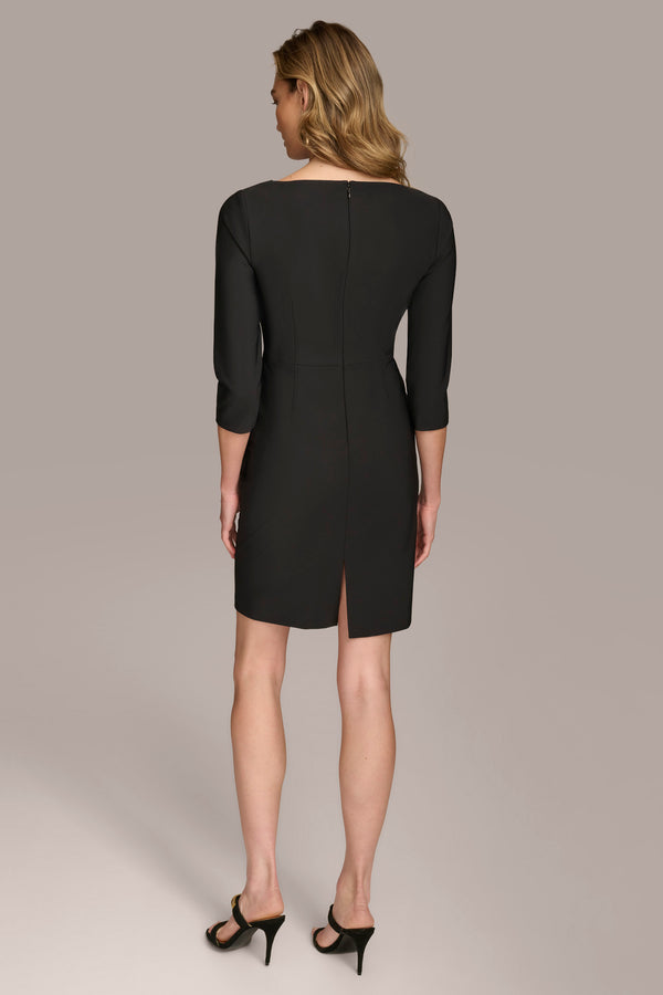 Donna Karan SCUBA SHEATH WITH ASYMMETRICAL NECK Black