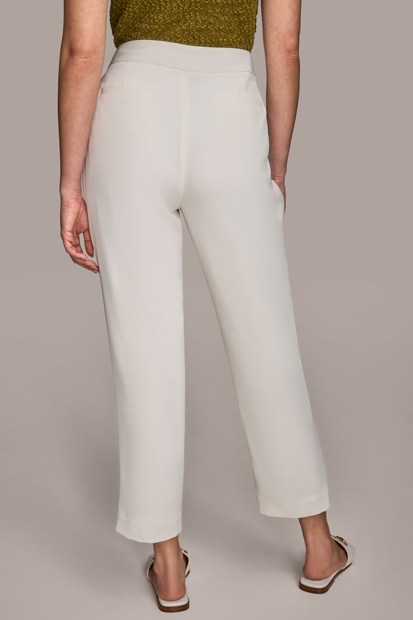Donna Karan SOFT SUITING SLIM LEG ANKLE LENGTH PANT Cream