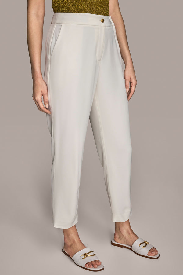 Donna Karan SOFT SUITING SLIM LEG ANKLE LENGTH PANT Cream
