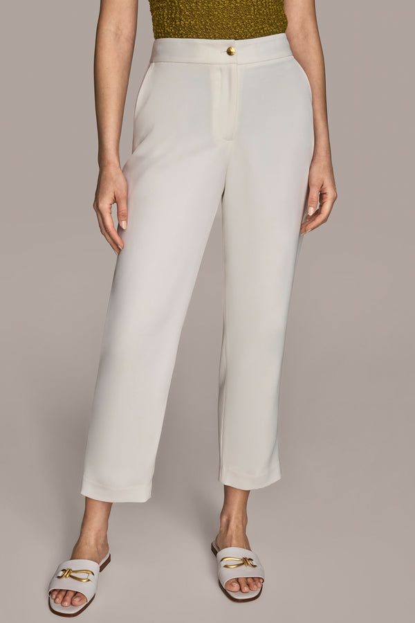 donna karan SOFT SUITING SLIM LEG ANKLE LENGTH PANT cream