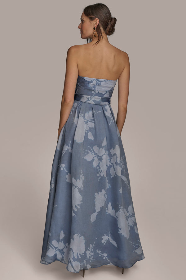 Donna Karan STRAPLESS FLORAL BALL GOWN MARBELLA MULTI