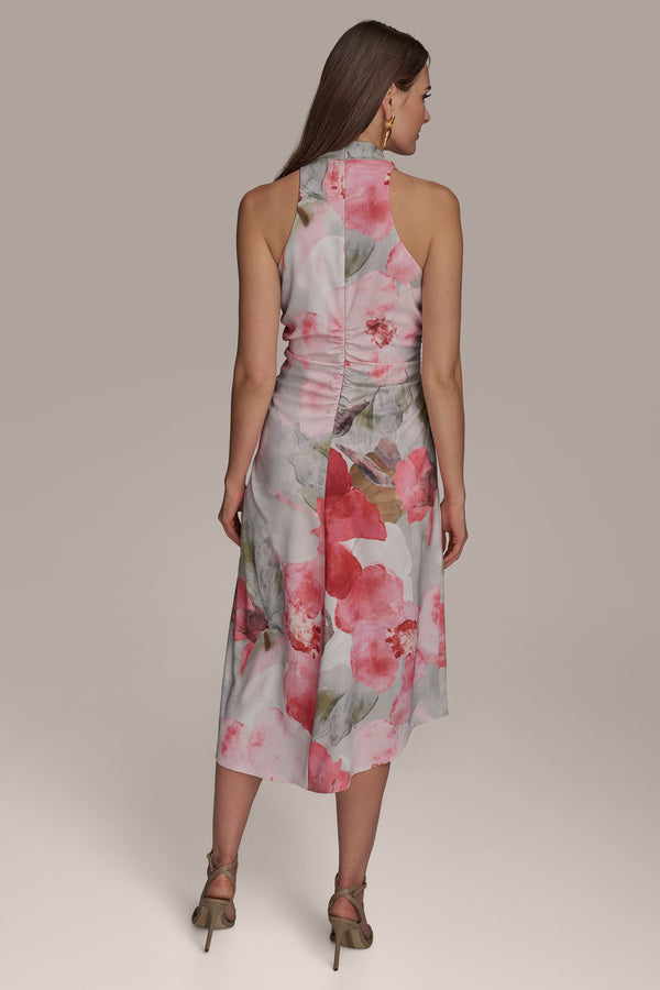 Donna Karan SWEETHEART NECK GOWN SPRING MELON MULTI