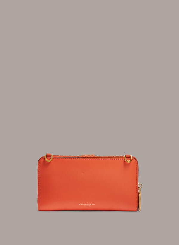Donna Karan VALLEY STREAM WALLET ON THE STRING Tangerine