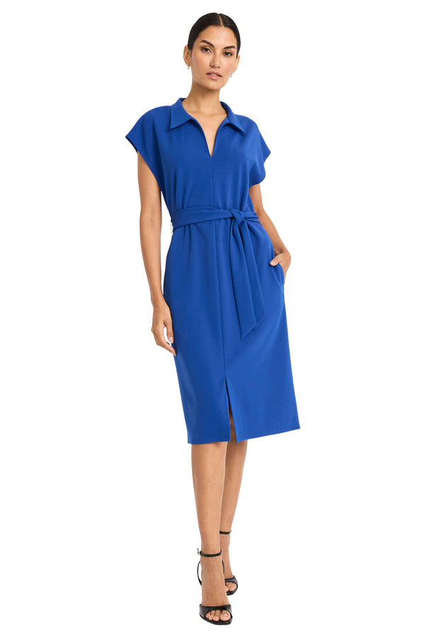 Donna Morgan Alexandria Below The Knee Cap Sleeve Dress