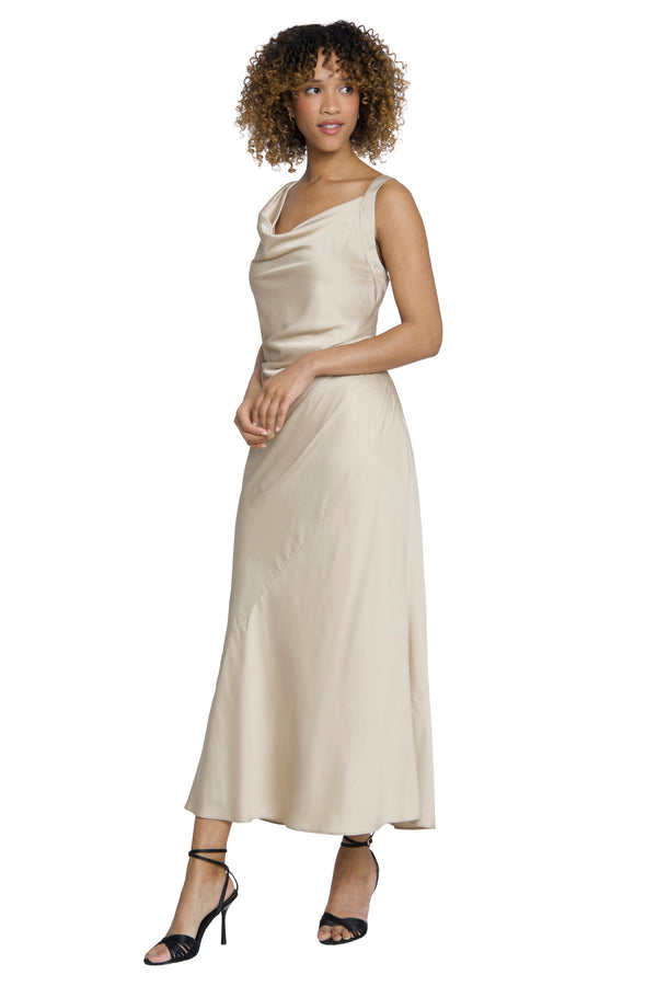 Donna Morgan ASYMMETRICAL DRAPED GOWN