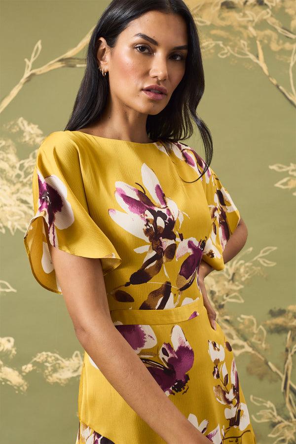 donna morgan BACK COWL MIDI DRESS