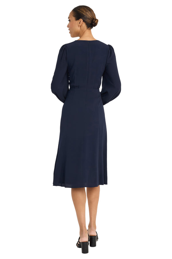 Donna Morgan BUBBLE CREPE LONG SLV DRESS