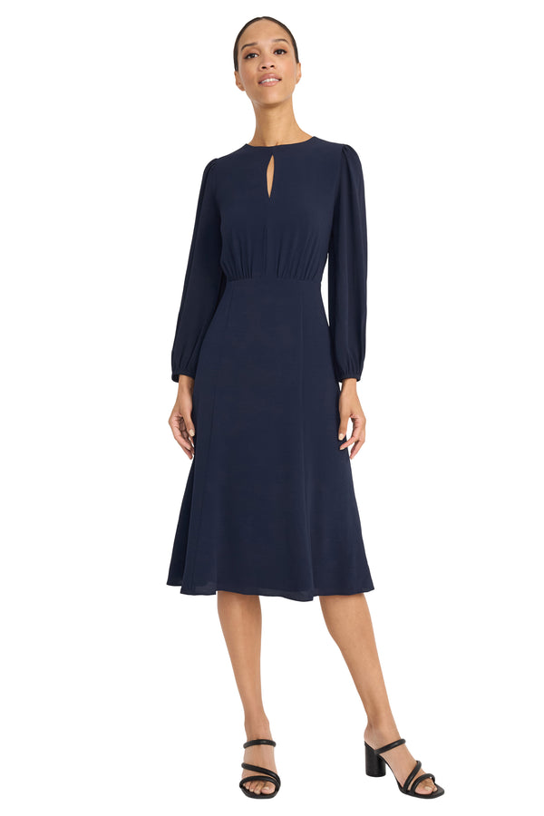 donna morgan BUBBLE CREPE LONG SLV DRESS