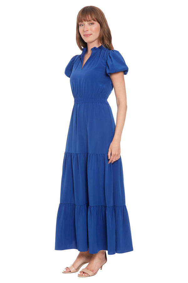 Donna Morgan Bubble Sleeve Tiered Maxi