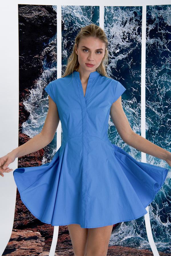 Donna Morgan BUTTON FRONT FIT & FLARE MINI DRESS