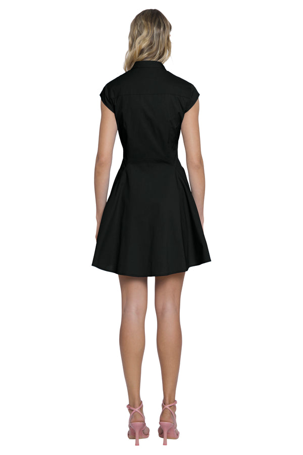 Donna Morgan BUTTON FRONT FIT & FLARE MINI DRESS