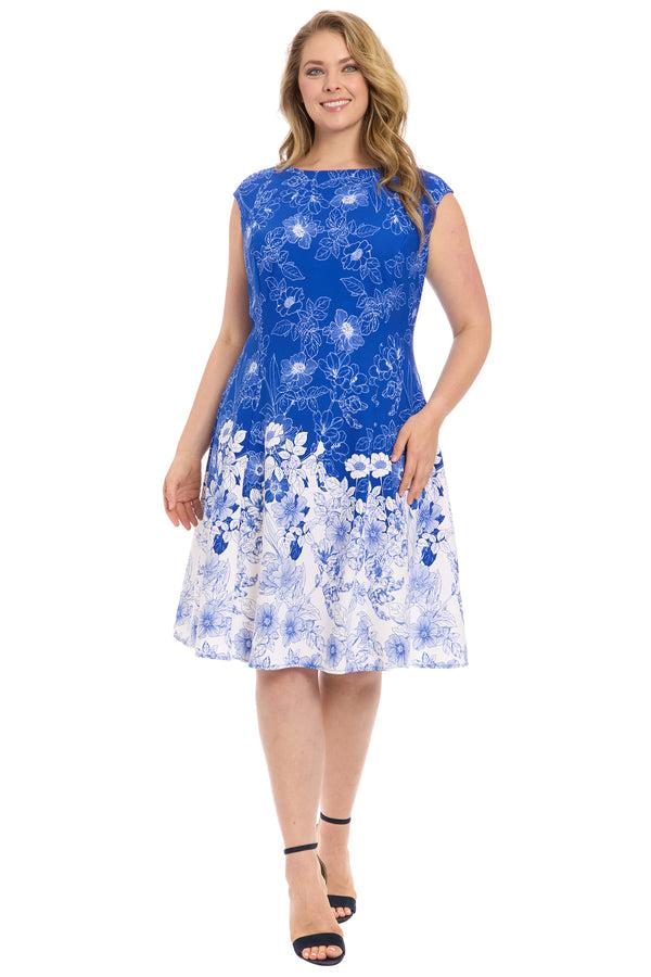 Donna Morgan CAP SLEEVE FIT AND FLARE