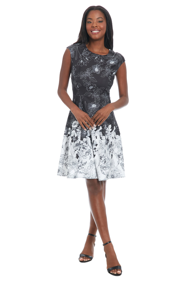 Donna Morgan CAP SLEEVE FIT AND FLARE