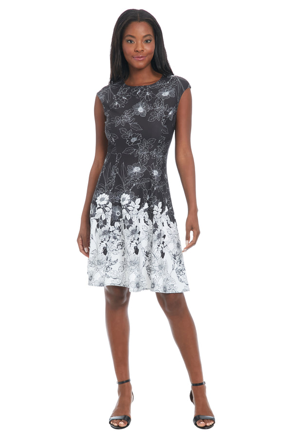 donna morgan CAP SLEEVE FIT AND FLARE