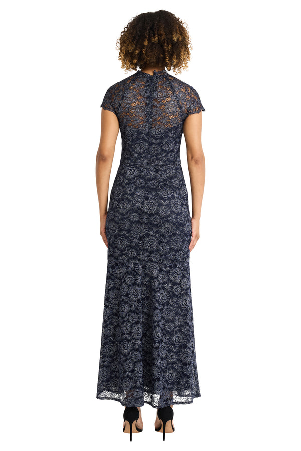 Donna Morgan CAP SLEEVE ILLUSION GOWN