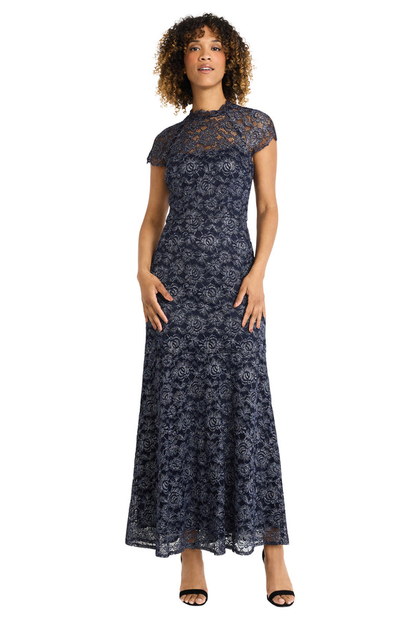 donna morgan CAP SLEEVE ILLUSION GOWN