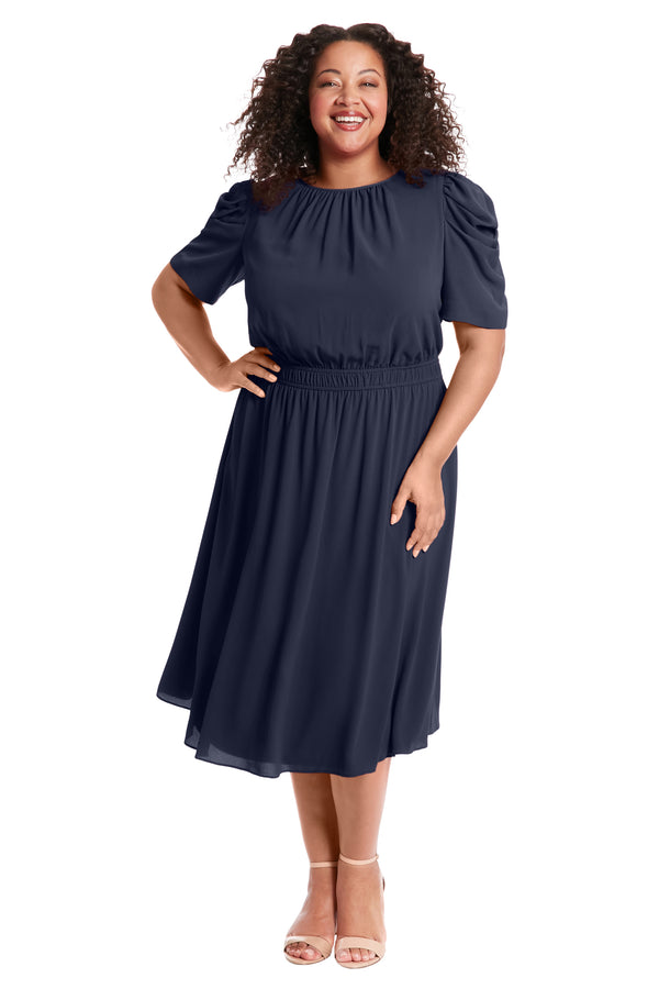 Donna Morgan CATEPILLAR SLEEVE MIDI DRESS