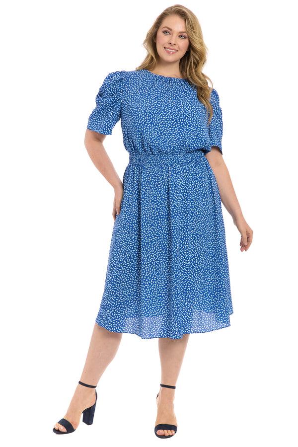 donna morgan CATEPILLAR SLEEVE MIDI DRESS