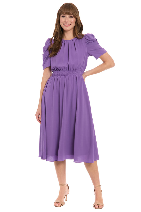 donna morgan CATEPILLAR SLEEVE MIDI DRESS