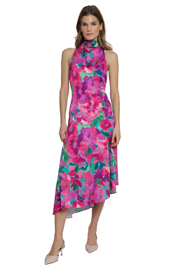 donna morgan COWL NECK MIDI SLIP DRESS