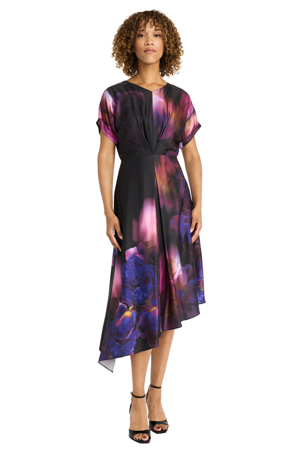 donna morgan DOLMAN SLEEVE PLEAT FRONT DRESS