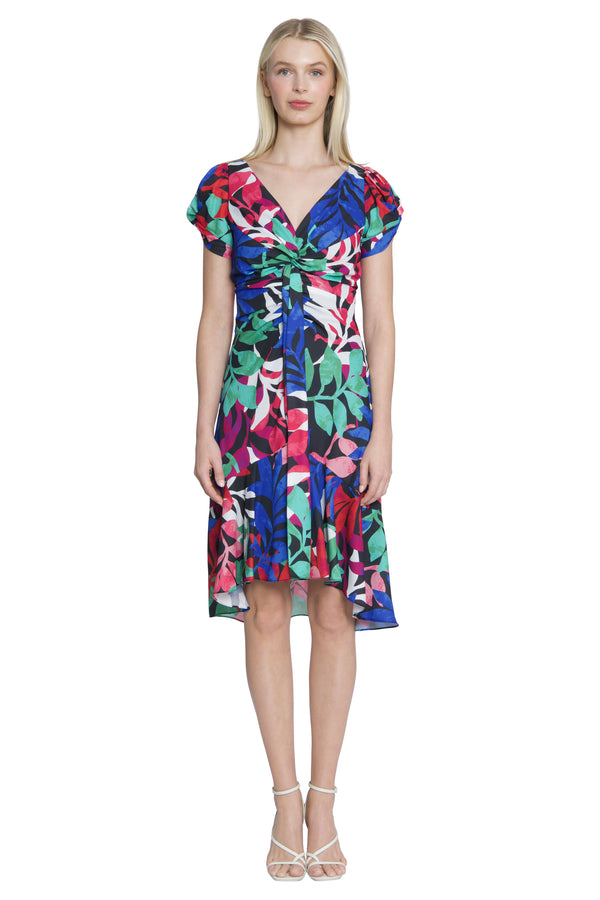 donna morgan DRAPED FRONT MIDI DRESS