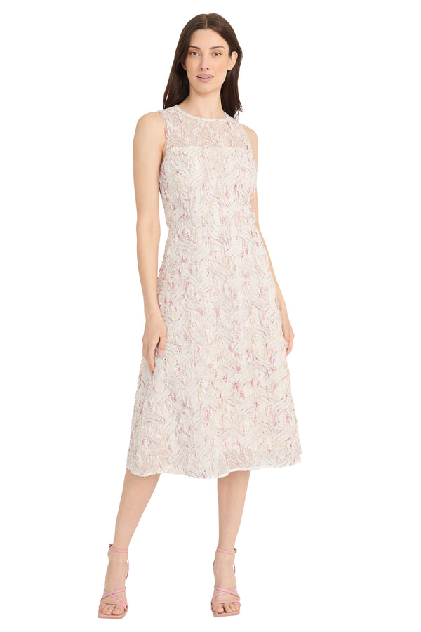 donna morgan FLARED MIDI DRESS