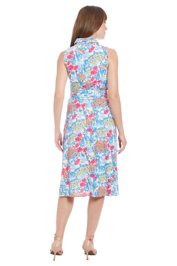 Donna Morgan Hidden Placket Flared Shirtdress