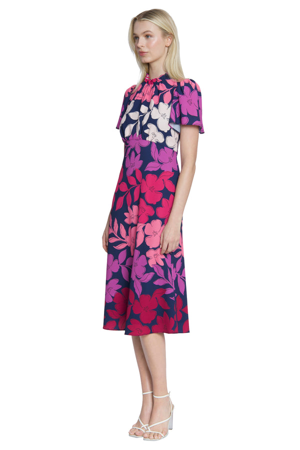 Donna Morgan HIGH NECK DRESS WITH A-LINE SKIRT