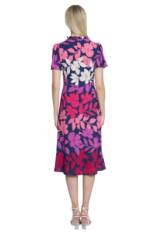 Donna Morgan HIGH NECK DRESS WITH A-LINE SKIRT