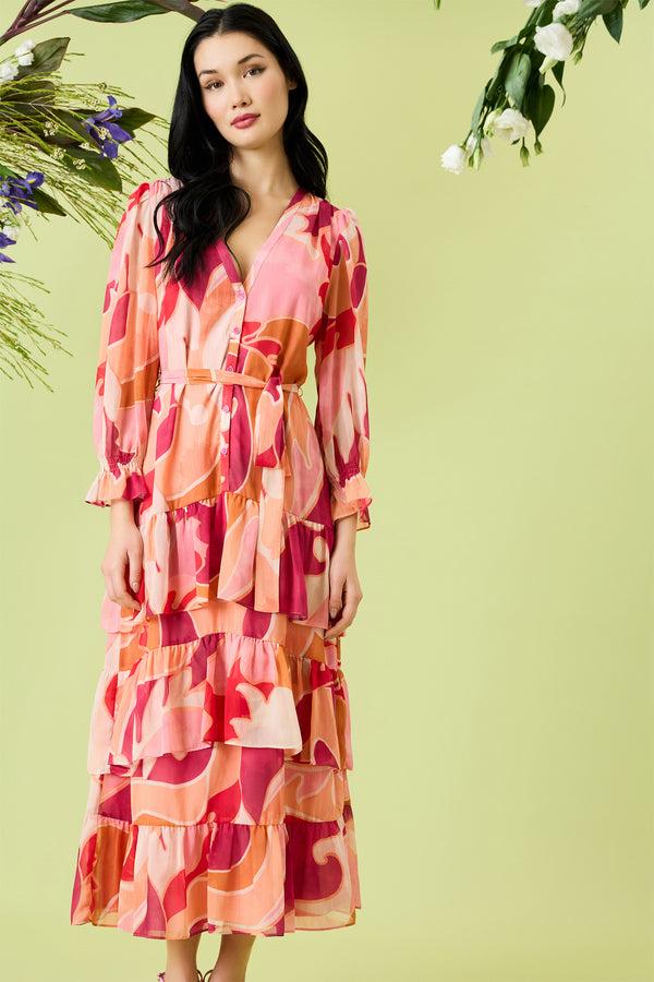 Donna Morgan Letitia In Feather Paisley