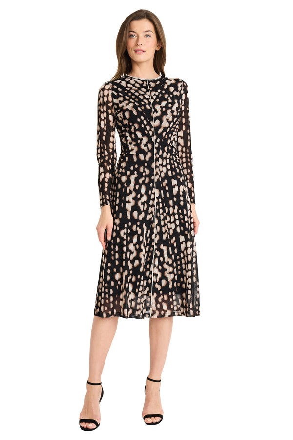 donna morgan LONG SLEEVE A-LINE DRESS