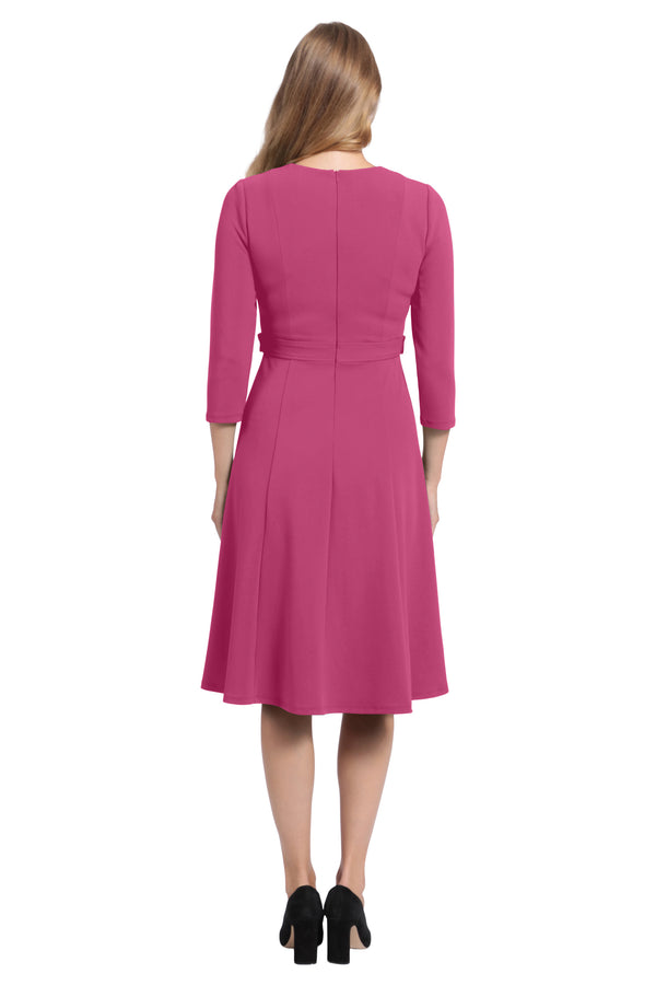 donna Morgan Long Sleeve Seamed Midi