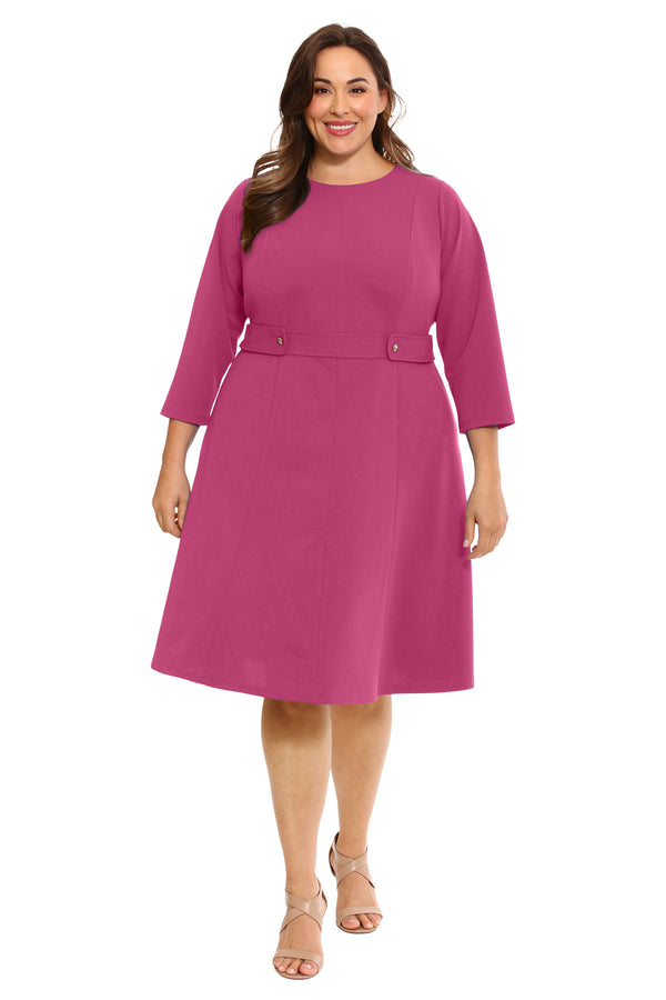 donna morgan Long Sleeve Seamed Midi
