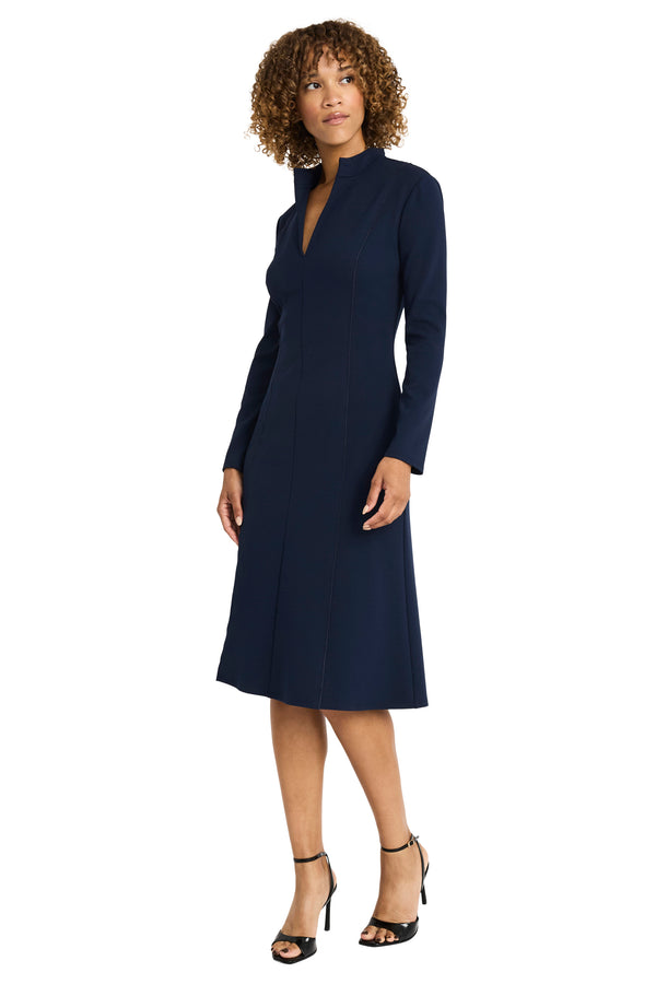 Donna Morgan MIDI DRESS WITH SLIT AND V-NKLINE