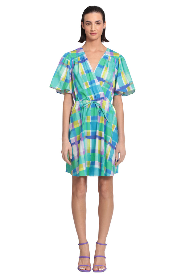 donna morgan MINI DRESS W FLUTTER SLEEVES