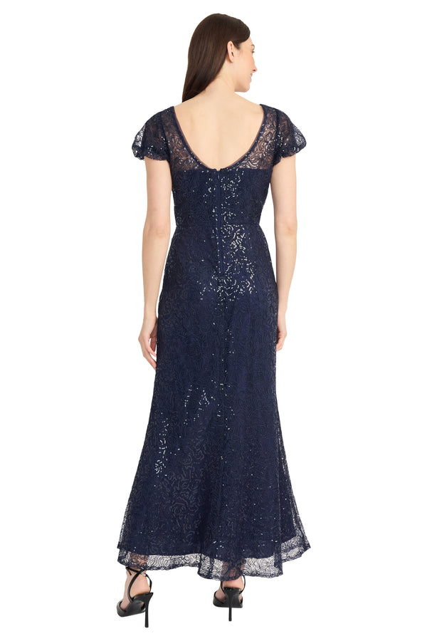 Donna Morgan PUFF SLEEVE FIT AND FLARE GOWN