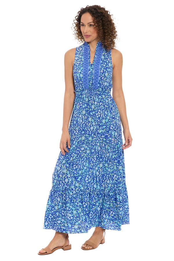 Donna Morgan RUFFLE NECK SLEEVELESS PEASANT MAXI