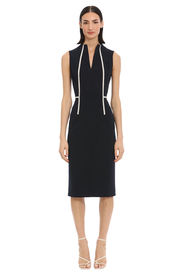 Donna Morgan SHEATH DRESS WITH CONTRAST PIPING